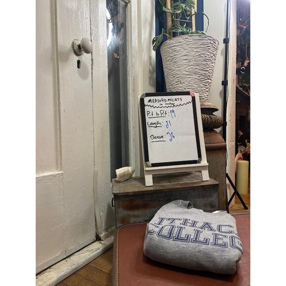 Vintage Artex Ithaca College 80s Crewneck Gray Blue Sweatshirt Men's Small - Picture 8 of 8